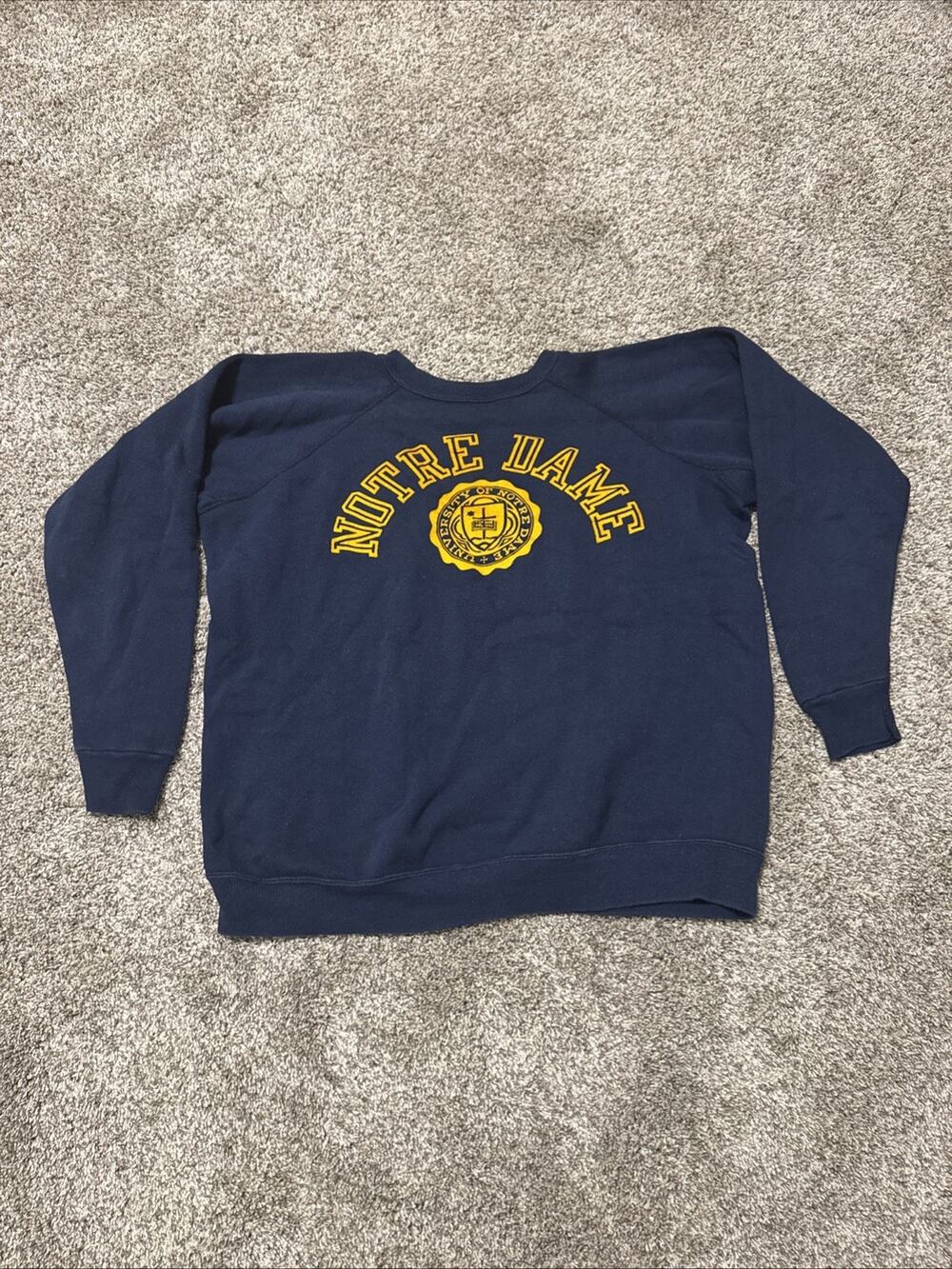 VTG 70s Champion Women’s Notre Dame BLUE BAR Crewneck Sweatshirt XL EUC